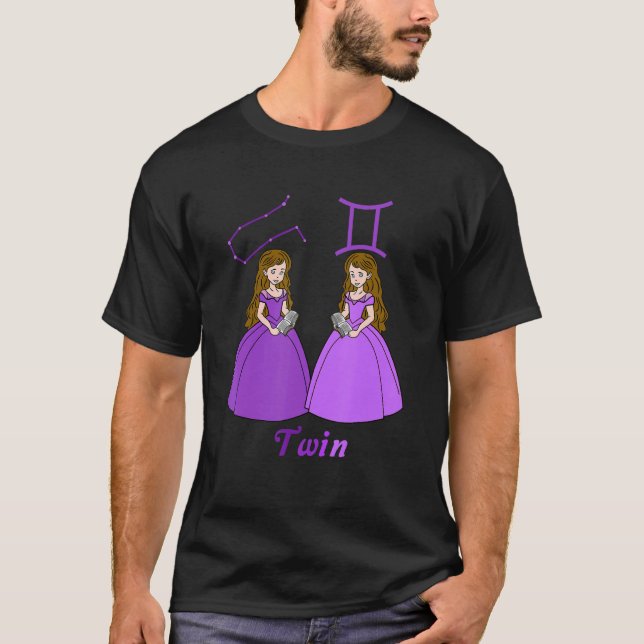 T-shirt Signe zodiaque Gemini, Constellation Gemini, Princ (Devant)