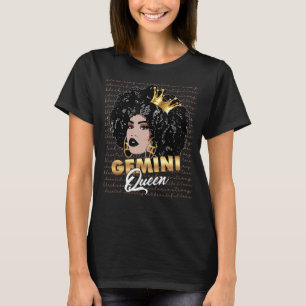 T-shirt SIGNE Zodiaque Gemini Queen Birthday Melanin Black