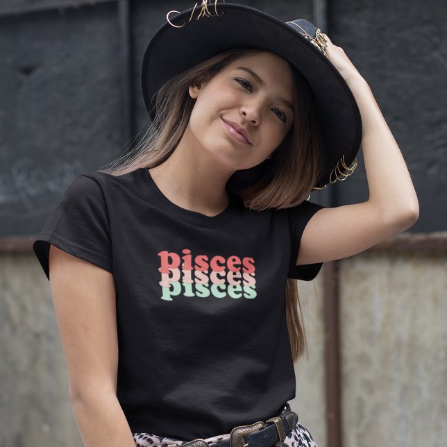 T-shirt SIGNE Zodiaque Pisces | Couleur d'alimentation ver (Créateur téléchargé)