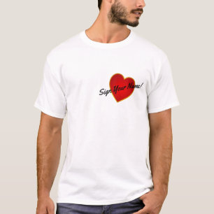 T-shirt Signer Votre Nom Dans Mon Coeur