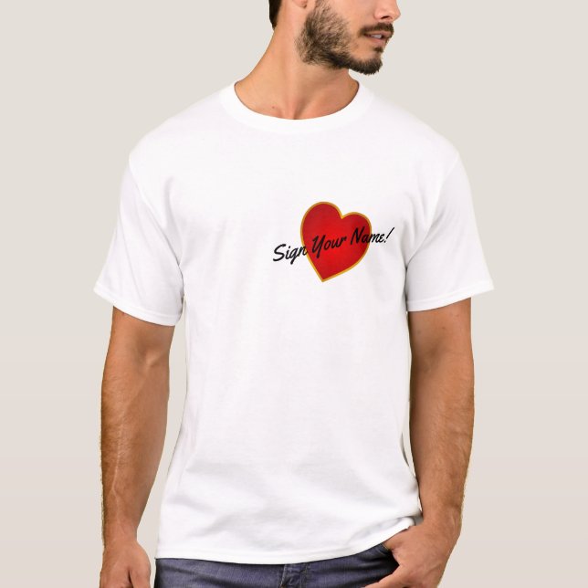T-shirt Signer Votre Nom Dans Mon Coeur (Devant)