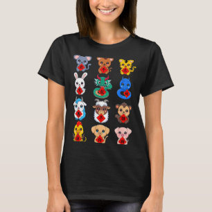 T-shirt Signes animaux du zodiaque chinois Nouvel An lunai