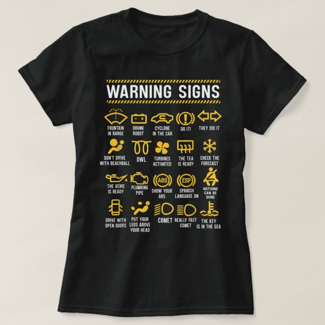 T-shirt Signes d'avertissement 101 Funny Car Mécanique (Design devant)