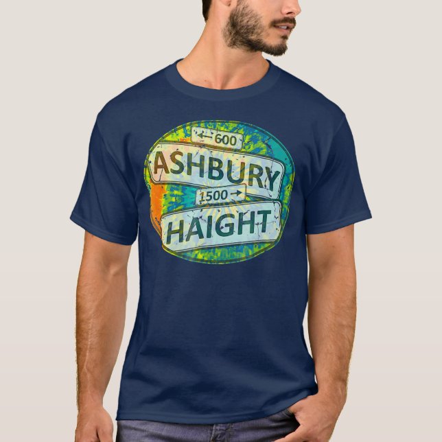 T-shirt Signes de Haight Ashbury les années 70 Flower Powe (Devant)