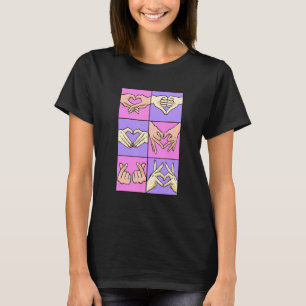 T-shirt Signes de la main du coeur Lovecore Doigt coréen e