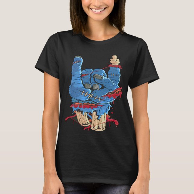 T-shirt Signes des cornes Main d'os de sang (Devant)