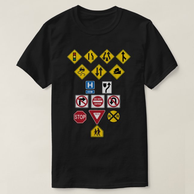 T-shirt Signes routiers, Cadeau pour enfants (Design devant)