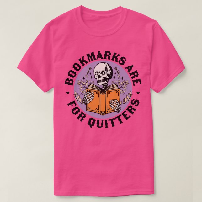 T-shirt Signets sont pour Quitters Skeleton Reading Book B (Design devant)