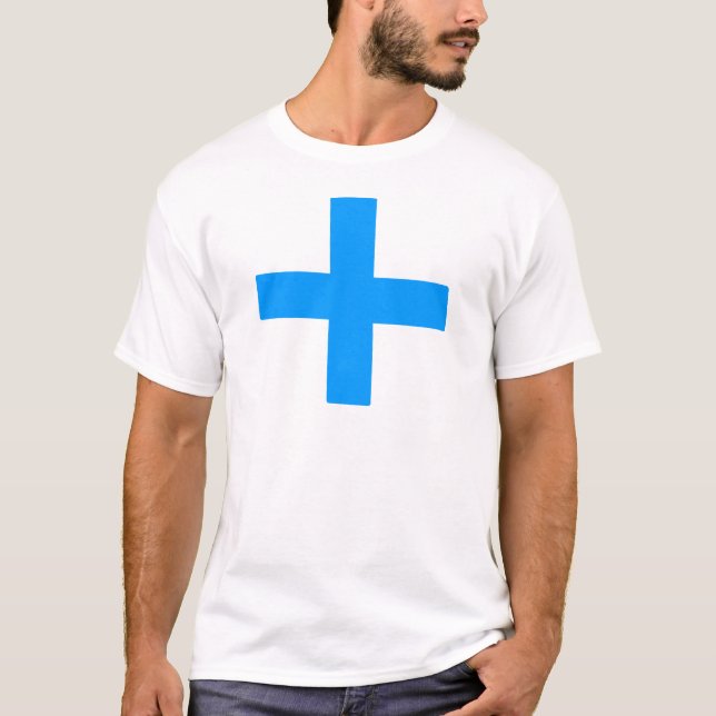 T-shirt Significations multiples croisées bleues (Devant)
