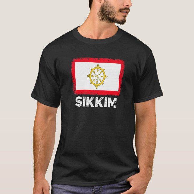 T-shirt Sikkim - Drapeau Soutien Sikkim Personnes Femmes H (Devant)