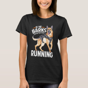 T-shirt S'il aboie commencez à courir Chien de police K9 S