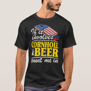 T-shirt S'Il Concerne Cornhole & Beer Count Me En Usa Fla