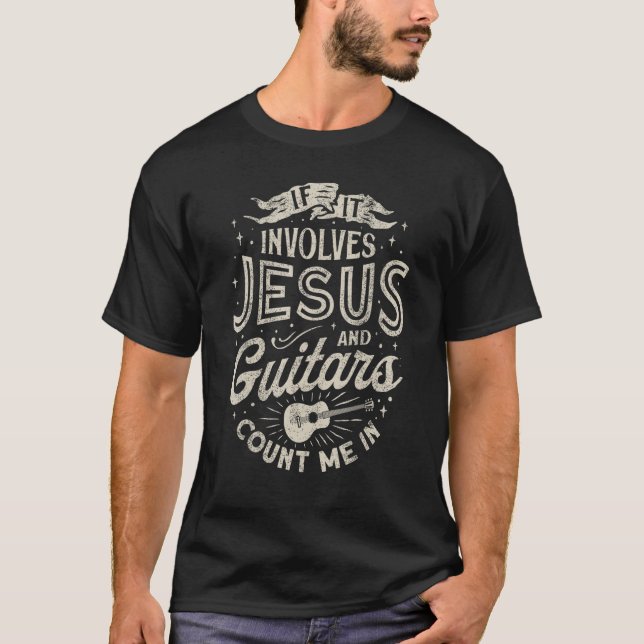 T-shirt S'Il Concerne Jésus Et Guitares Guitariste Christi (Devant)