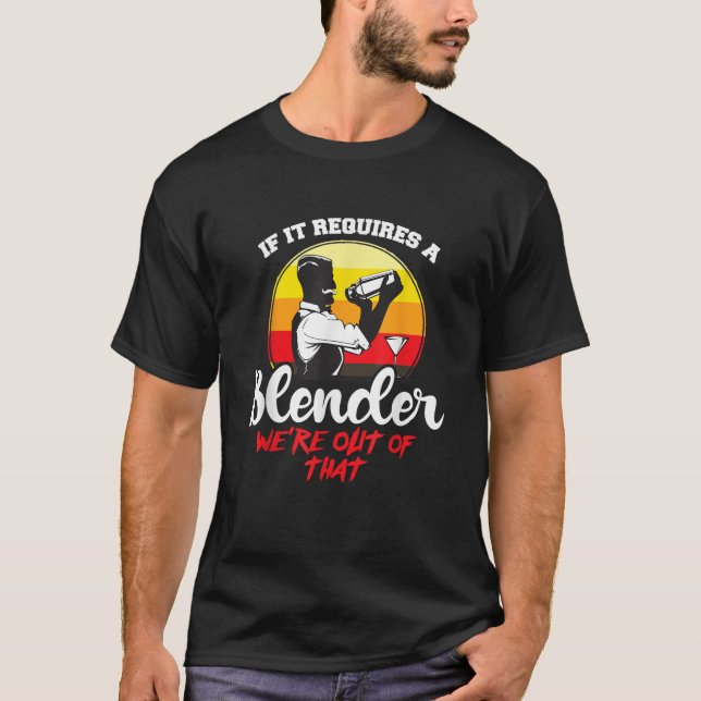 T-shirt S'Il Faut Un Blender Bartending Barista Barten (Devant)