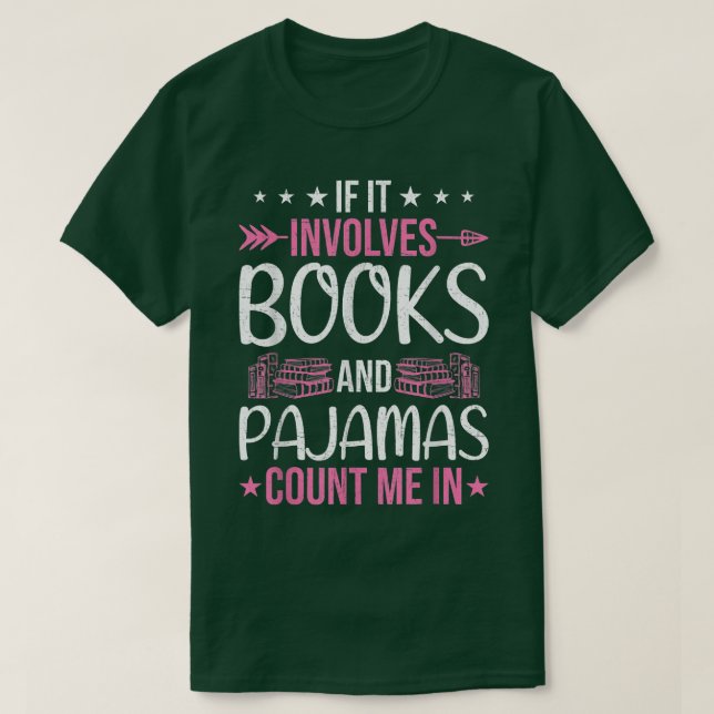 T-shirt S'il implique livres et pyjamas Amateurs de livres (Design devant)