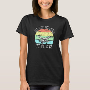 T-shirt S'Il Vole Il Espère Drone Le Plus Drôle Caméra Wif