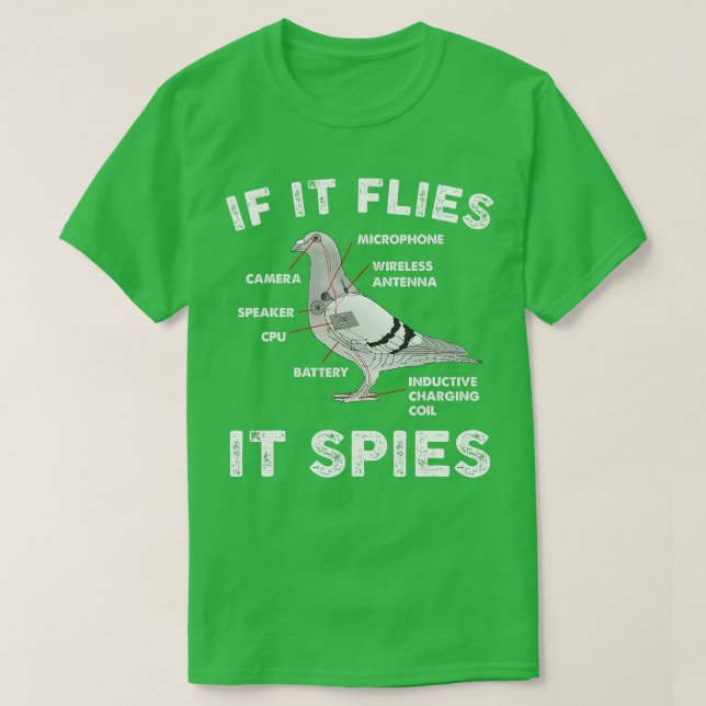 T-shirt S'Il Vole Il Espère Pigeon Anatomie Oiseau Arent R (Design devant)