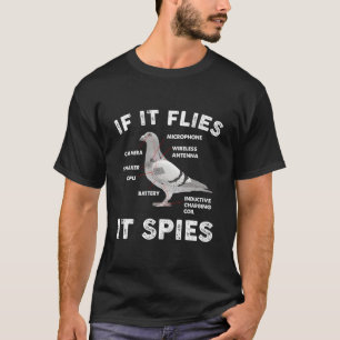 T-shirt S'Il Vole Il Espère Pigeon Anatomie Oiseau Ne Sont