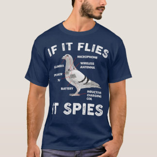 T-shirt S'il vole il espionne Pigeon Anatomy Bird ne sont 