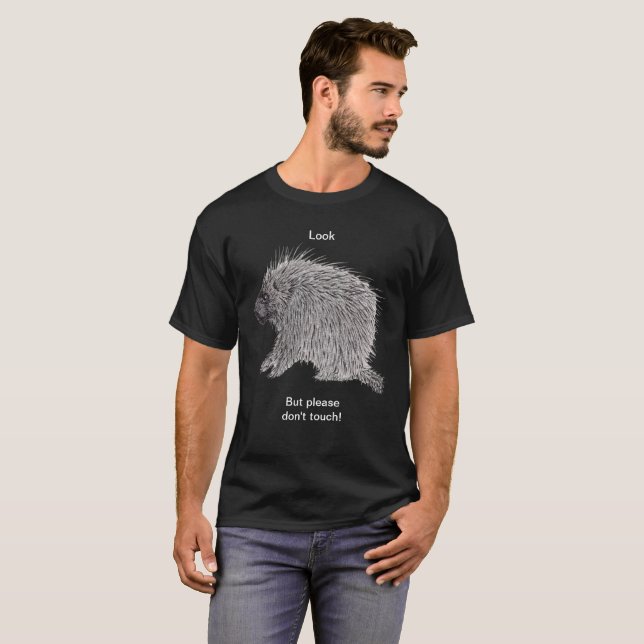 T-shirt S'il vous plaît ne touchez pas Porcupine (Devant entier)