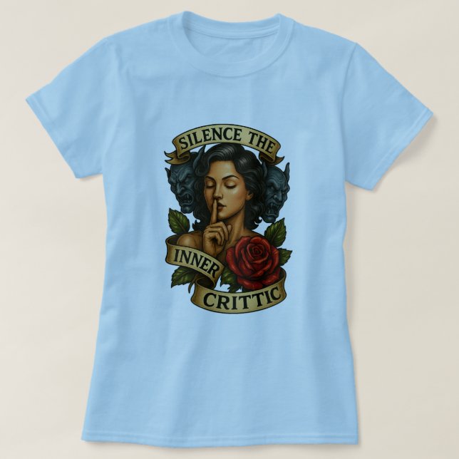 T-shirt Silence de l'intérieur critique tatouage style Tee (Design devant)