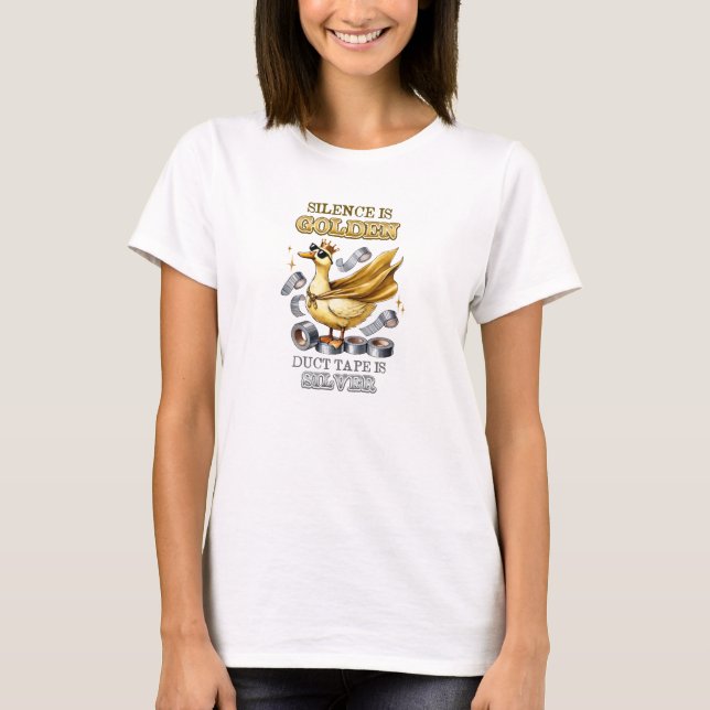 T-shirt Silence Est Canard D'Or Bande Est Argent (Devant)