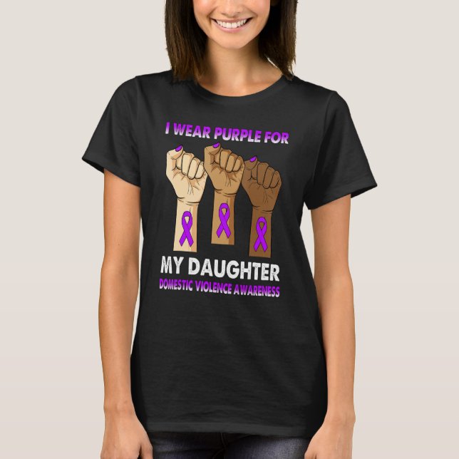 T-shirt Silence Hand I Wear Purple For My Daughter Domesti (Devant)