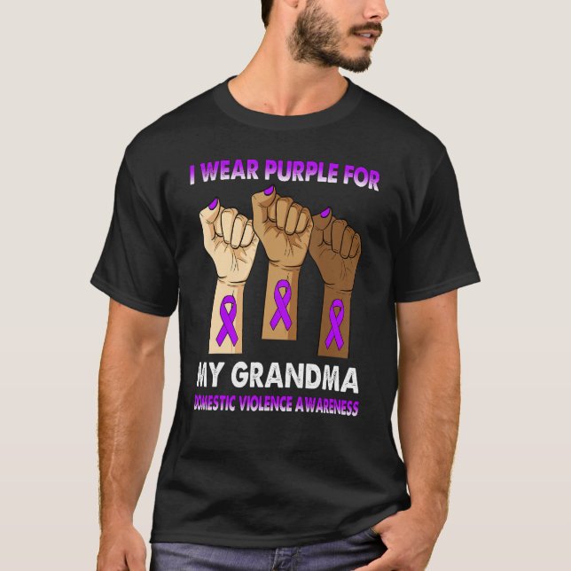 T-shirt Silence Hand I Wear Purple For My Grandma Domestic (Devant)