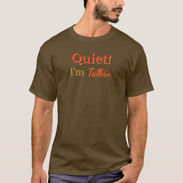 T-shirt Silence ! Je parle Mens Brun (Devant)