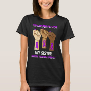 T-shirt Silence Main Je Porte Le Violet Pour Ma Soeur Viol