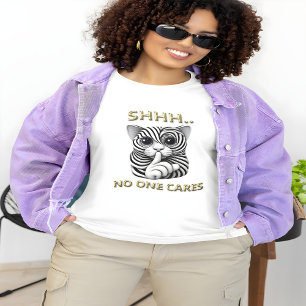 T-shirt Silence Whimsical Zebra-Striped Chats Jouer Gag