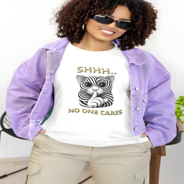 T-shirt Silence Whimsical Zebra-Striped Chats Jouer Gag (Créateur téléchargé)