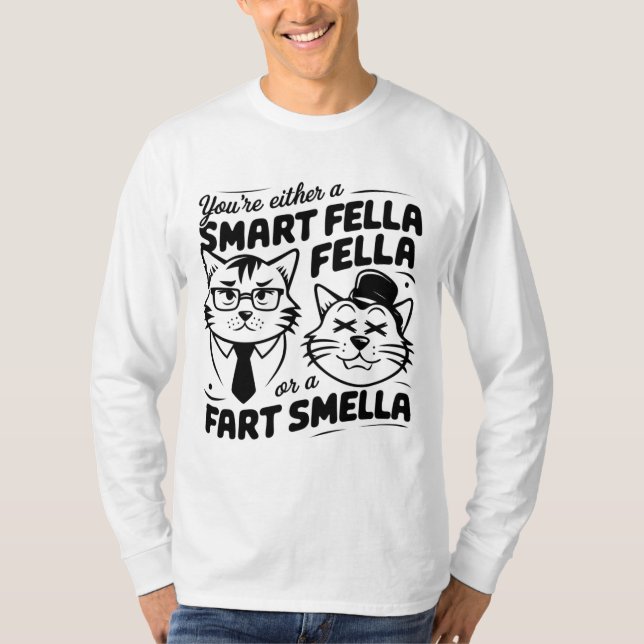 T-shirt Silencieux Sweatshirt Chat Smart Fella ou Fart Sme (Devant)