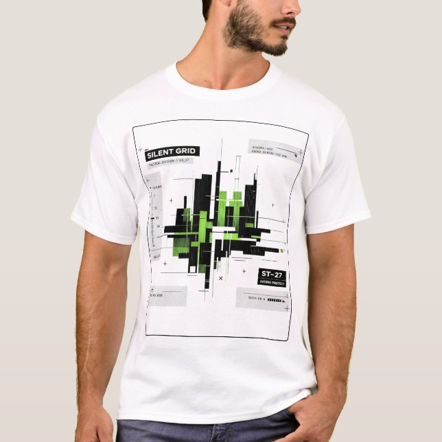 T-shirt Silent Grid | Tactical Minimal Tech Grid Streetwea (Devant)