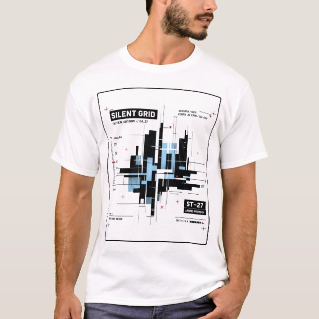 T-shirt Silent Grid | Tactical Minimal Tech Grid Streetwea (Devant)