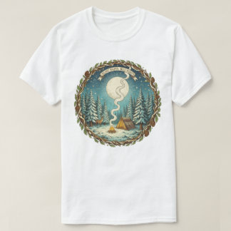 T-shirt Silent Nights Wild Hearts Winter Camping Art