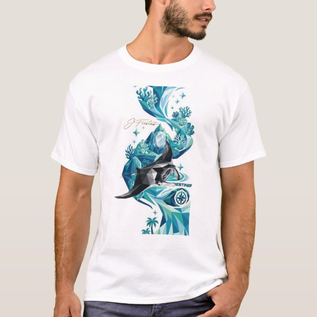 T-shirt “Silent Ocean – Manta Ray Flow” (Devant)