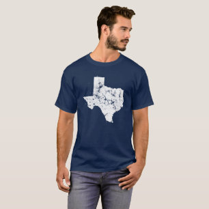 T-shirt Silhouette affligée de carte d'état du Texas