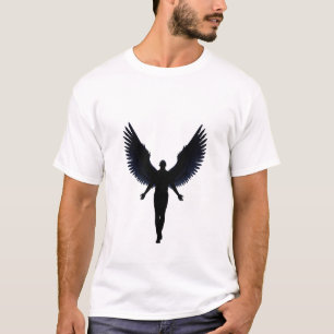 T-Shirt Silhouette Ailes d'ange – Minimaliste Somb