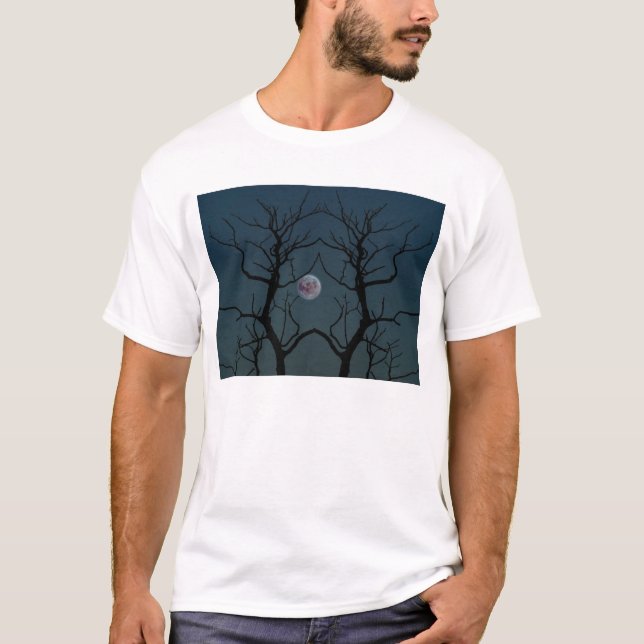 T-shirt Silhouette Arbre Lune (Devant)