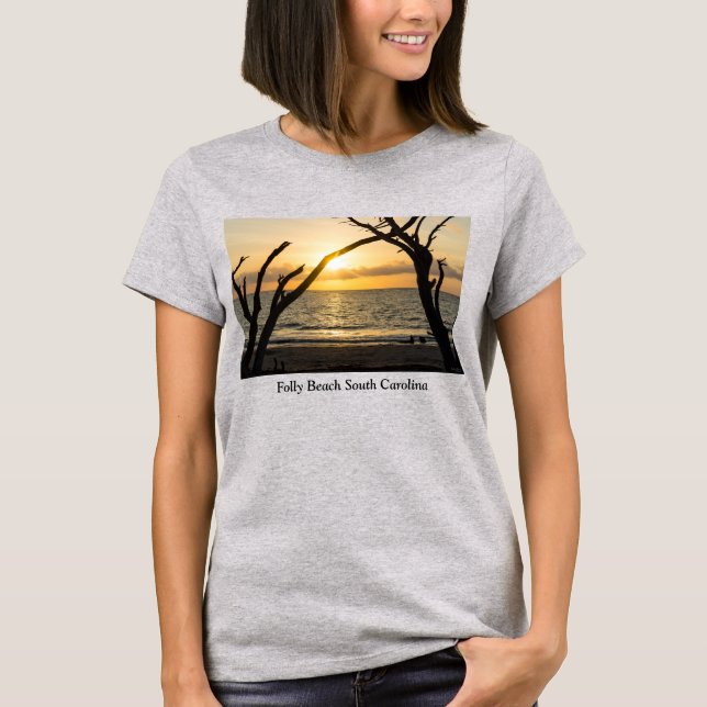T-shirt Silhouette Arbre Soleil Folle (Devant)