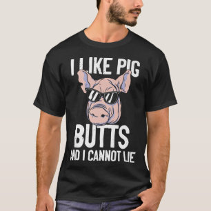 T-shirt Silhouette BBQ Grill I Like Pig Butts And I Cannot