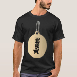 T-shirt Silhouette Berger Allemand En Noir Et Blanc Sur G