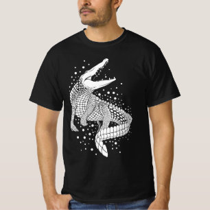 T-shirt Silhouette blanche d'animal - Crocodile