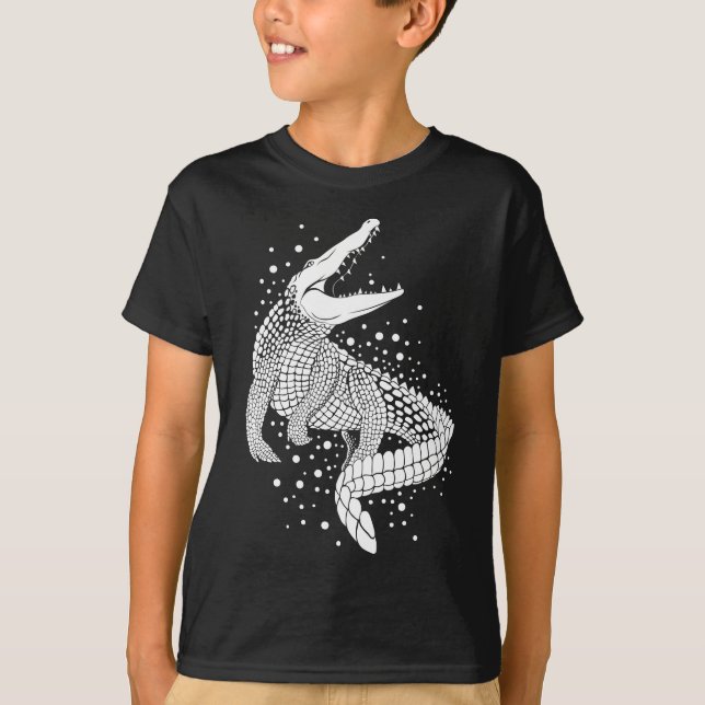 T-shirt Silhouette blanche d'animal - Crocodile (Devant)