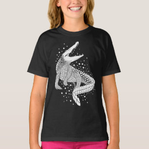 T-shirt Silhouette blanche d'animal - Crocodile