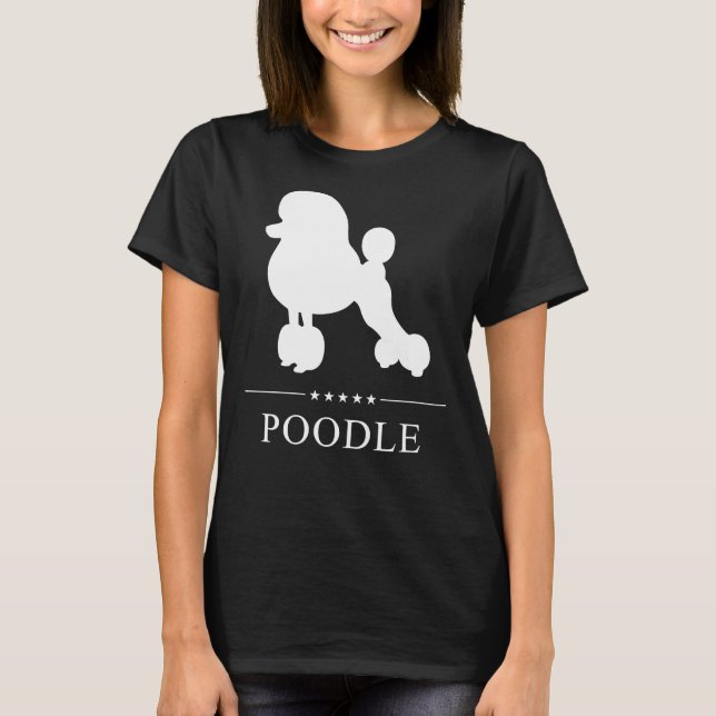 T-shirt Silhouette blanche de caniche (Devant)