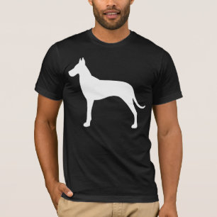 T-shirt Silhouette blanche de chien de great dane