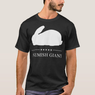 T-shirt Silhouette blanche de lapin géant flamand
