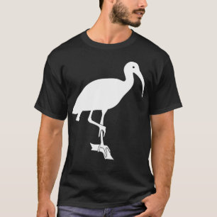 T-shirt Silhouette blanche d'oiseau d'IBIS étée perché